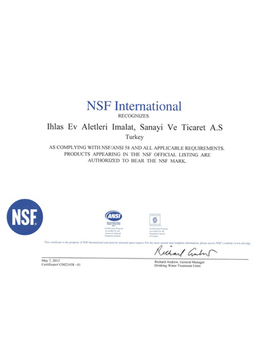 NSF International sertifikat